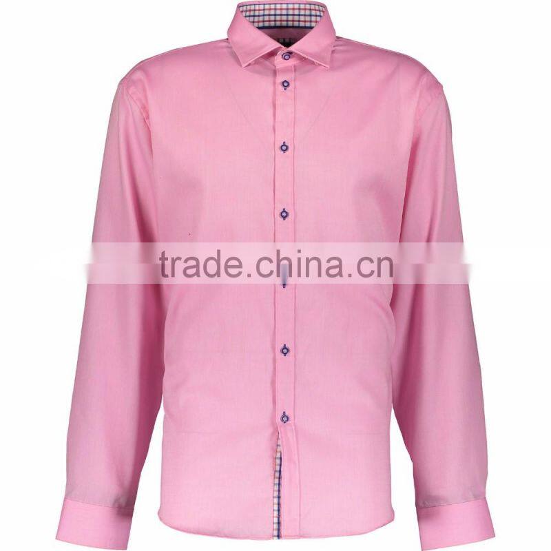 Stylish Casual Wear Men's Pink Cotton Fitted Shirt Wholesale Price