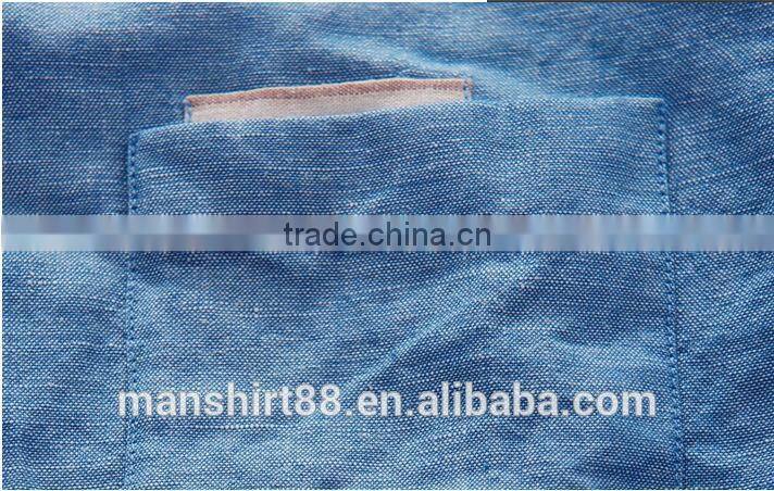 2016 new style roll up sleeve Mandarin collar linen cotton shirts for men