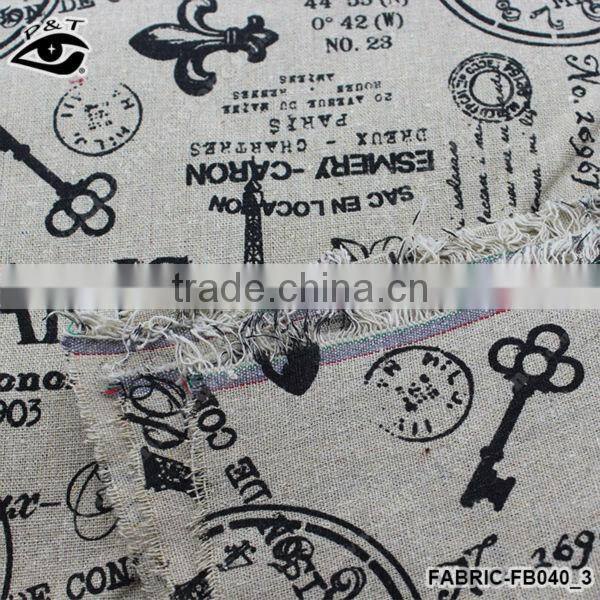 Classical Fabric printing Paris Linen Cotton Fabric 100% Linen Fabri Cotton Fabric for Home Textile Curtain