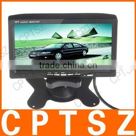7" TFT LCD Display Color 2 Video Input Car RearView Headrest Monitor DVD VCR Monitor + Car Rear View Parking Camera Kit