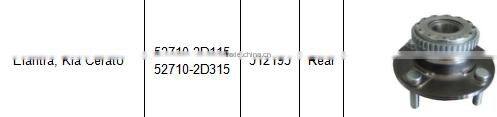 OEM 52710-2D115 Series Rear Wheel Hub Bearing Fit Elantra, Cerato