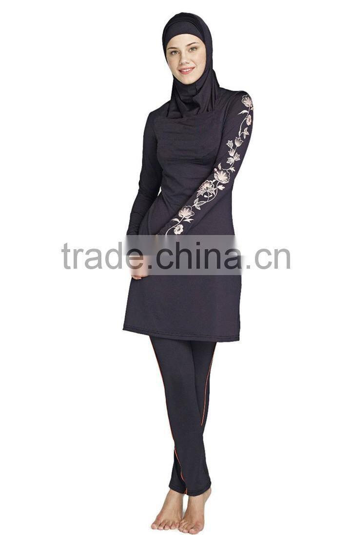 Beauty Floral Printed Islamic Swimsuit for Woman