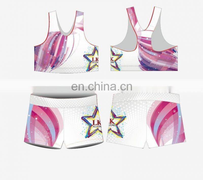Pink youth girls private label fitness custom logo sport dance wear