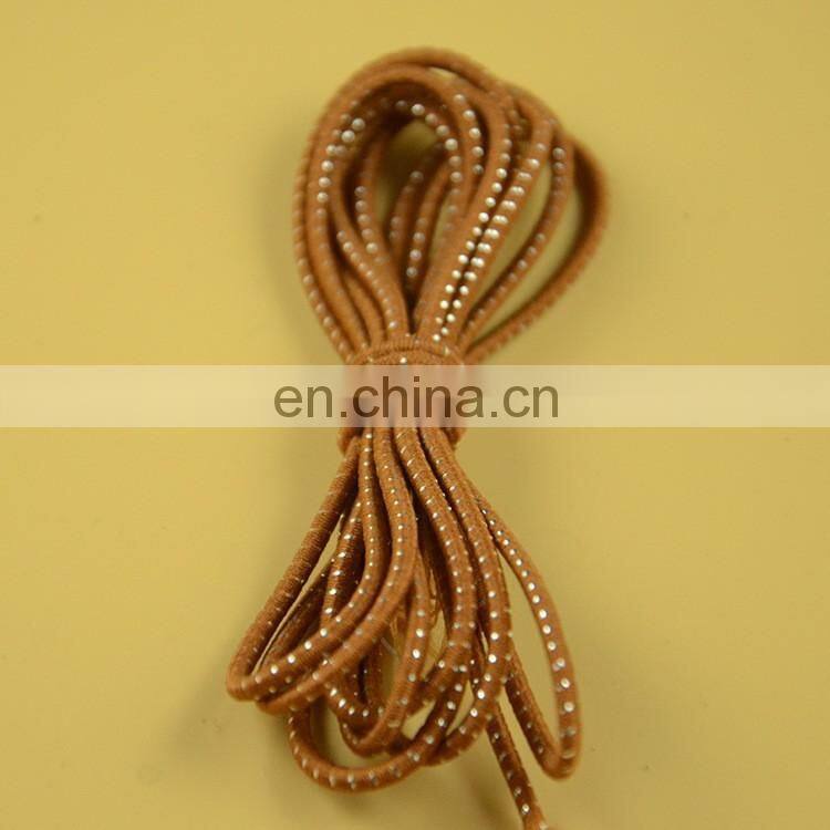 stock 2mm round elastic cord with shiny silver