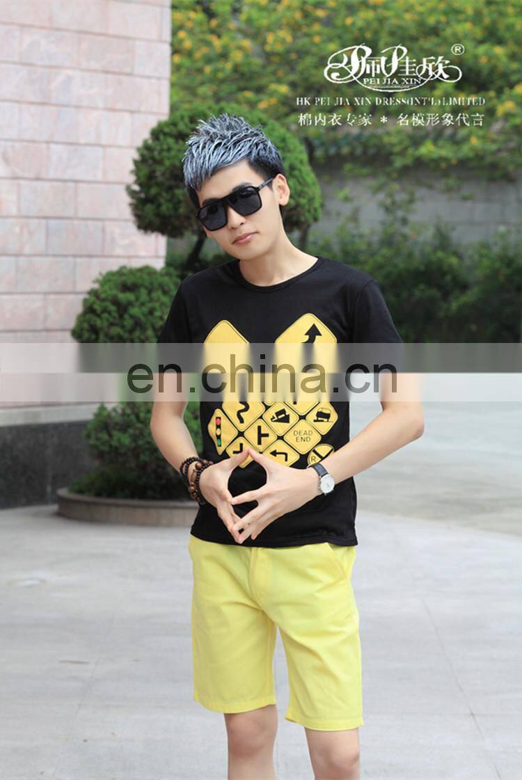 2017 Peijiaxin Casual New Design Guidepost Men Printed Fashion T shirt