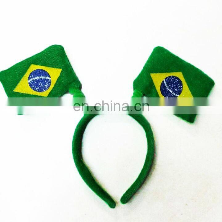 Promotion World Cup bowknot Headband headdress of Brazil Flag color W703