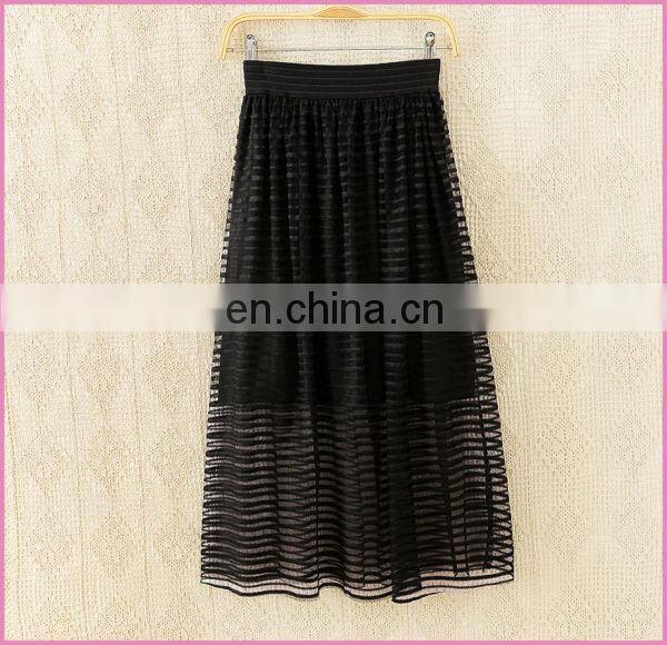 high fashion printed womens dresses chiffon patched gauze long skirt