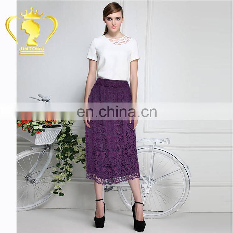 Wholesale summer hot selling women lace long skirts
