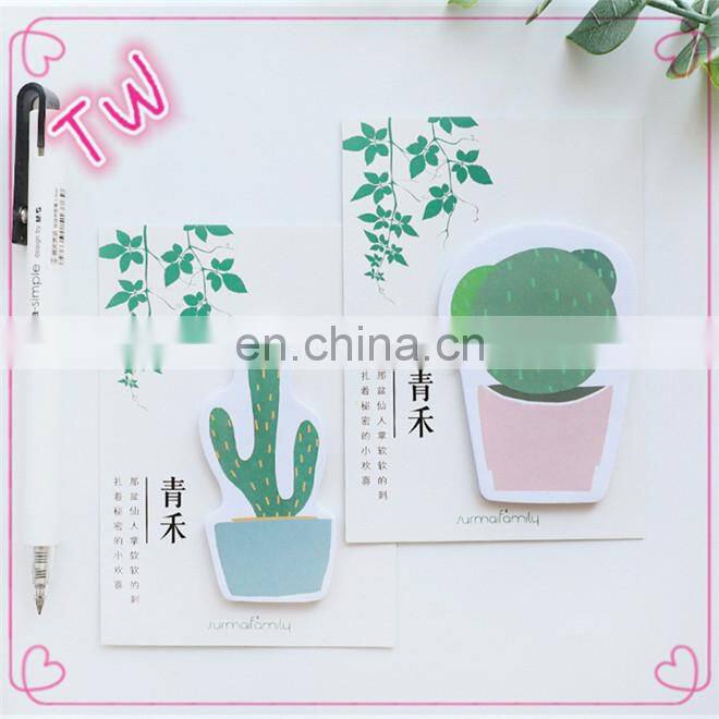Nigeria 2018 new products fancy stationery Multi Purpose cactus shaped paper sticky notes custom with logo