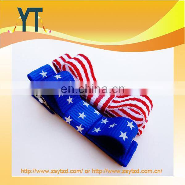 Popular Star And Stripe Stye Mini hair bow/barrette/hair pin Girl