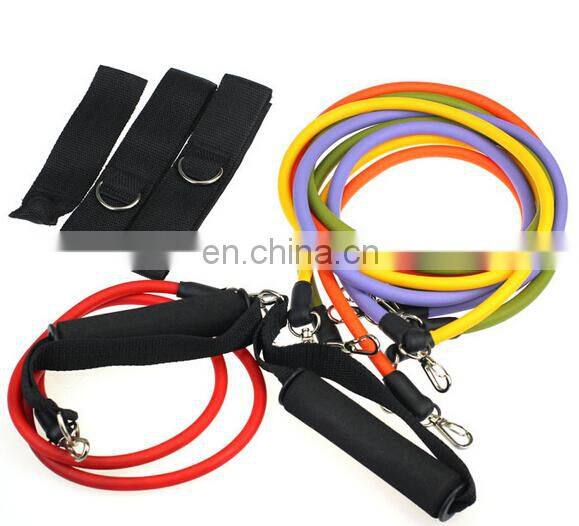 Exercise yoga ftiness tube stretch bands exercise set,latex rubber tube