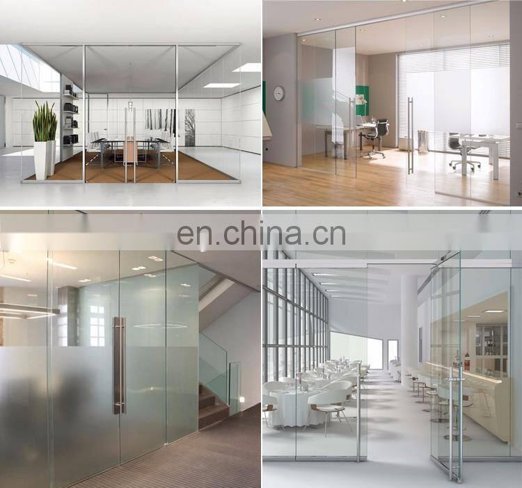 Frameless commercial double glass doors double swing door