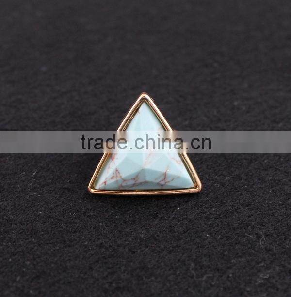 Hot new round genstone ring gold plated alloy ring for girls