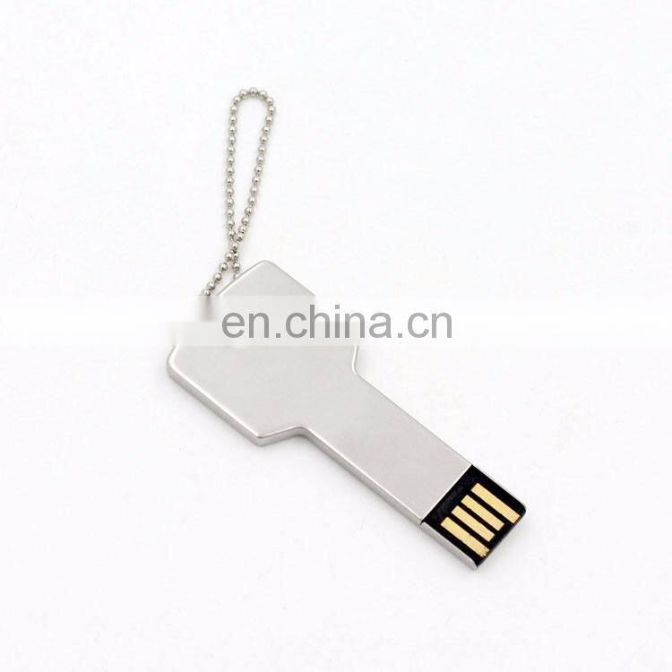 Metal custom logo white key shape stick flash usb, low price special 8gb minions