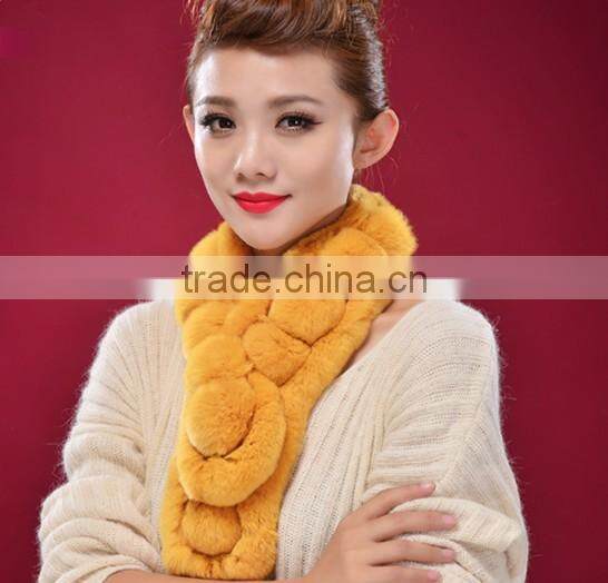 2014 Genuine rex rabbit skin scarf for Women