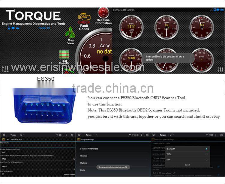 Erisin ES2301F 2 Din 7 Inch Touch Screen Car DVD Player for Connect 2006