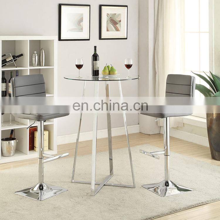 Comfortable french style new design leather metal high swivel bar counter stool
