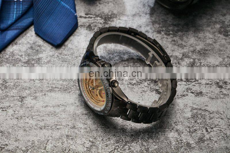 SEWOR luxury brand male mechanical automatic clock watch transparent skeleton waterproof men watches