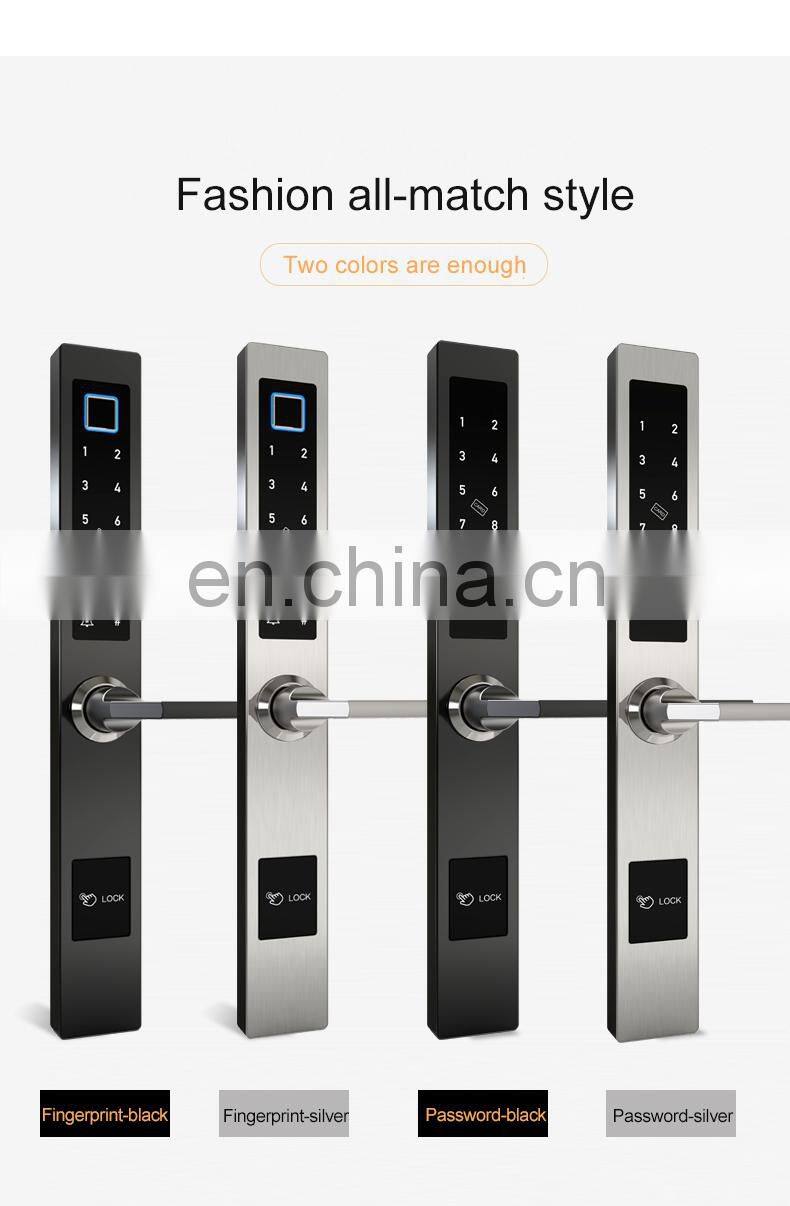 Tuya Smart Access Control Keyless Electronic Key Code Door Locks With APP And Code For Aluminum Frame Sliding Door with doorbell
