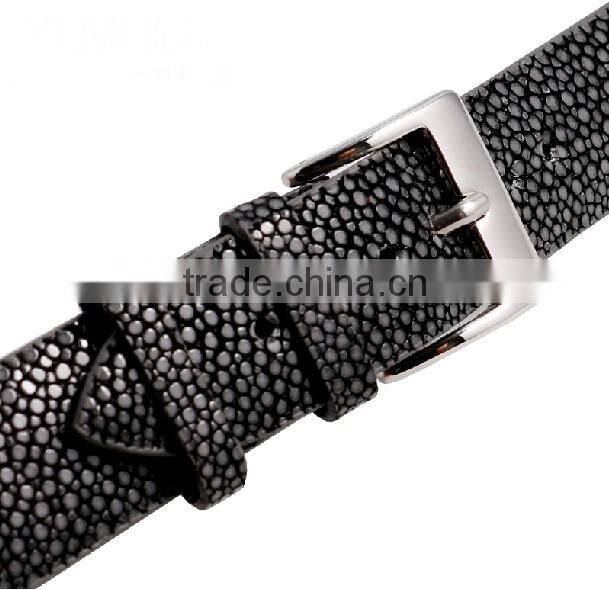Wholesale Luxury Genuine Stingray skin Leather Unisex Watch Belt for Lady and Men