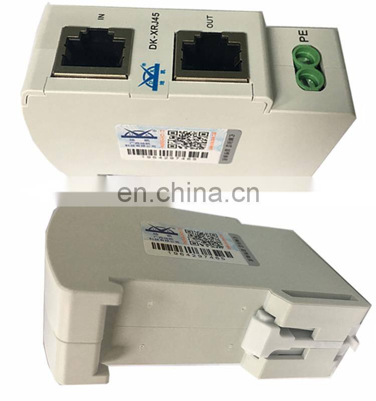 Din Rail Mounting Cat5 or Cat6 Ethernet Network RJ45 Signal Lightning Voltage Protector Device