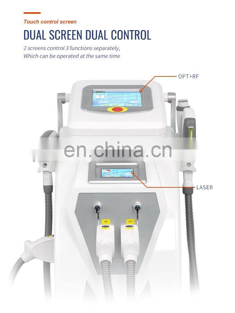 3 in 1 Multifunction Elight IPL RF ND Yag Laser hair removal machine tattoo removal machine