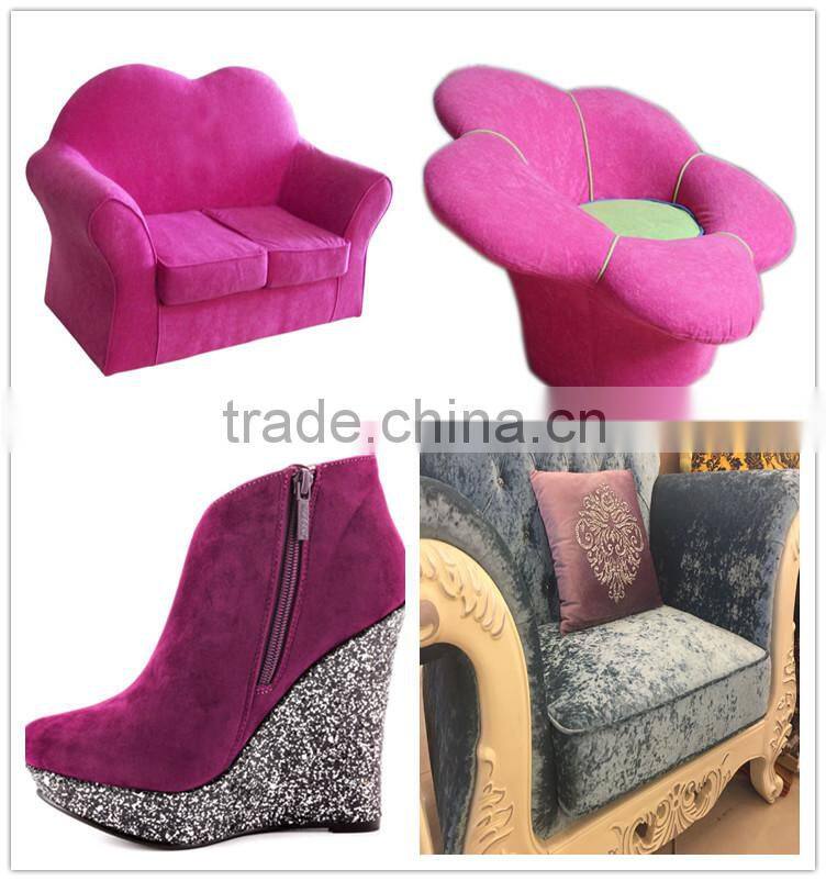 Pink velvet upholstery tricot warp knitting fabric for cushion