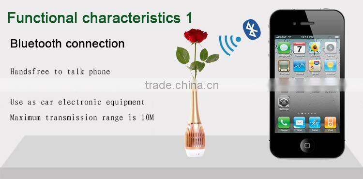 High Qaulity Vase Shape Changing Colorful LED Metal Bluetooth Stereo Speaker