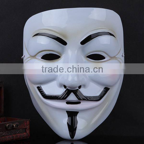 Wholesale PVC/latex Guy Fawkes Mask V for Vendetta Mask /Christmas Halloween Masquerade mask for V For Vendetta Mask