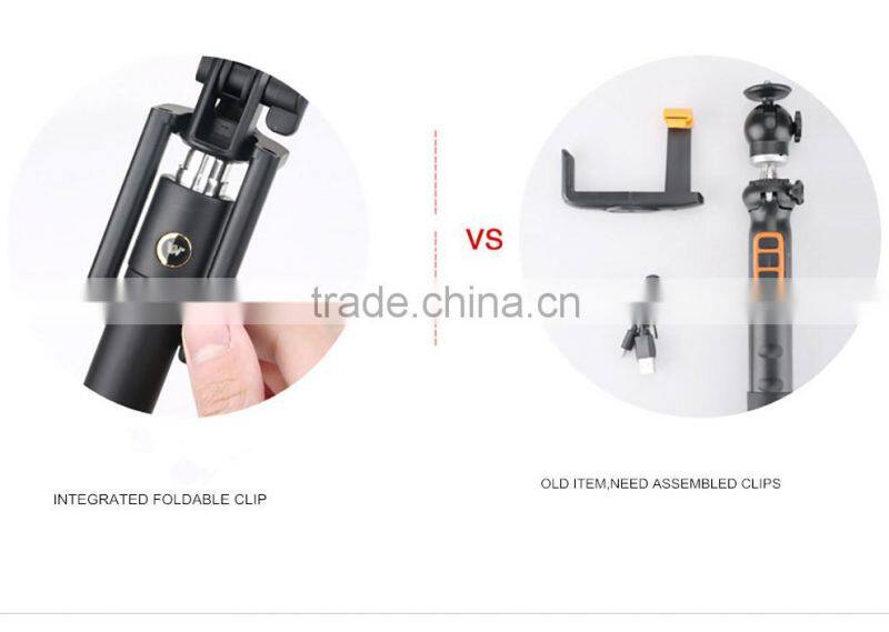Battery Free Folding Mini Selfie Stick 2015 Extendable Cable Control (No Battery No Bluetooth) Taking Pole for travel