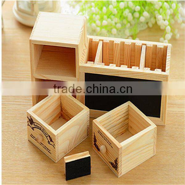 New product unique wooden pencil holder with blackboard/desk organizer