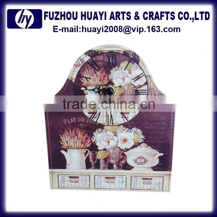 Customized made brand logo decorate wooden printing wall clock