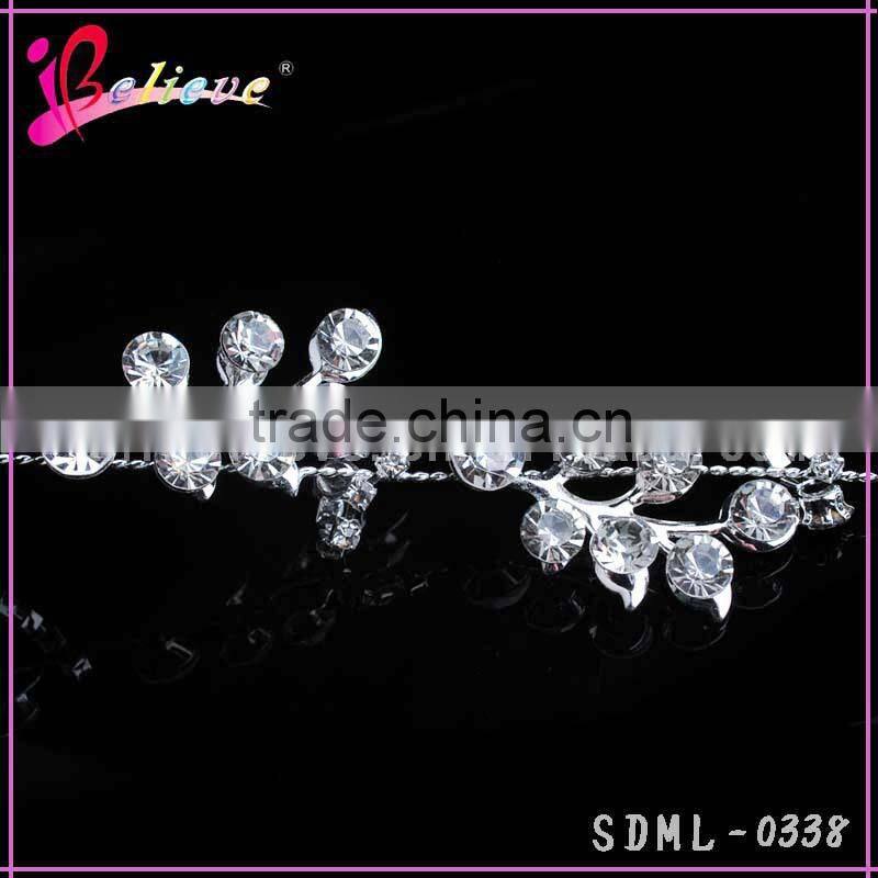 Metal silver headband,bling bling crystal rhinestone hairband wholesale women hairband