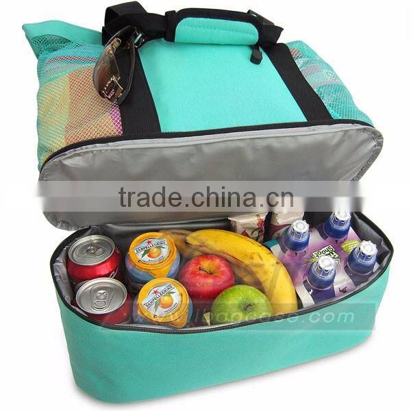 Mesh Tote beach bags women with Insulated Picnic Cooler Large