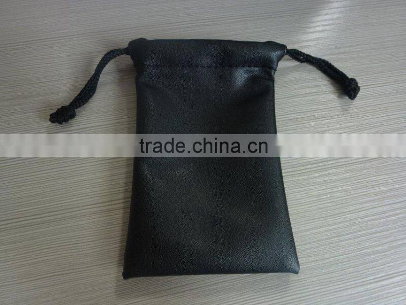 2016 Chinese custom printed pu drawstring jewelry bag