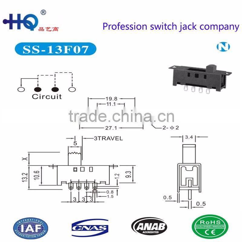 Affordable price vertical slide switches, 1p3t slide switches, 3 position slide switches, micro switches