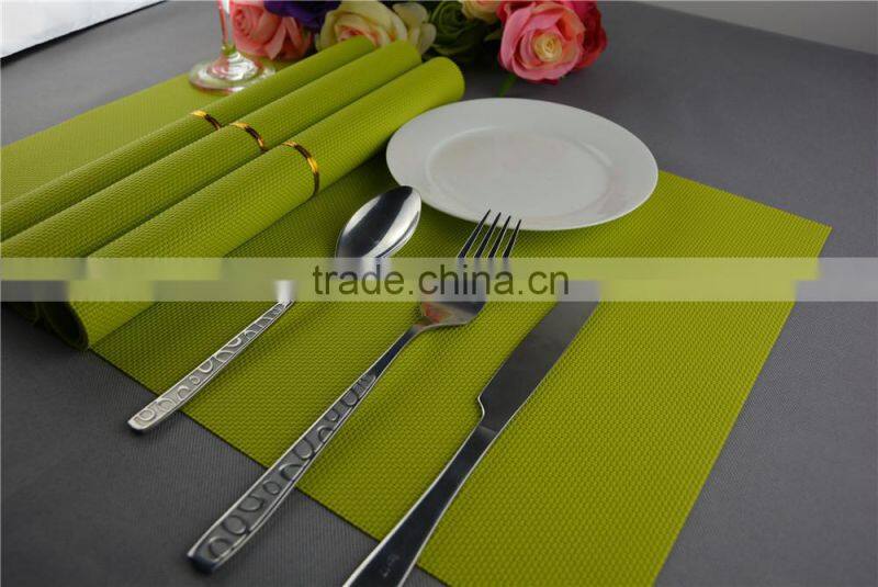 Table decoration PVC gold placemat solid color pure color bright color grass green placemat 45*30cm