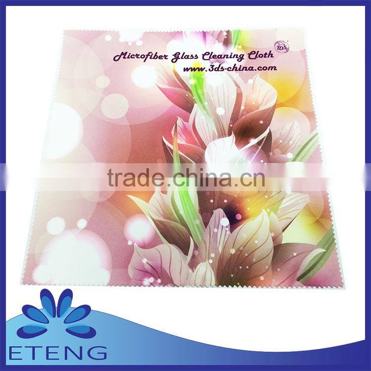 High-definition sublimated microfiber eyeglass cleaning cloth for promotion