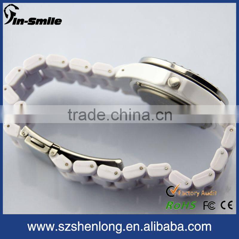 White ceramic wrist watch crystals and black
