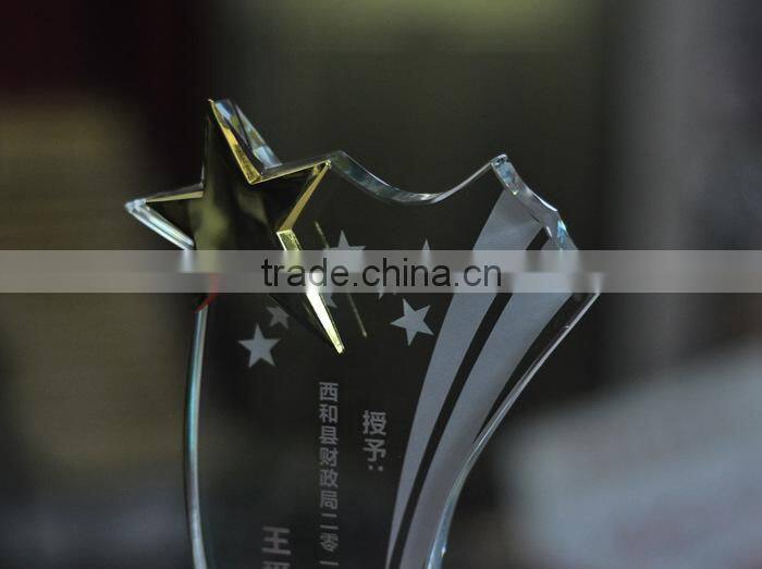 luxury star crystal trophy crystal award crystal glass award souvienir gifts custom logo company award gifts