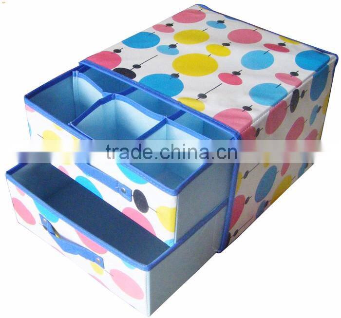 Hot sale printed non woven folding storage boxes