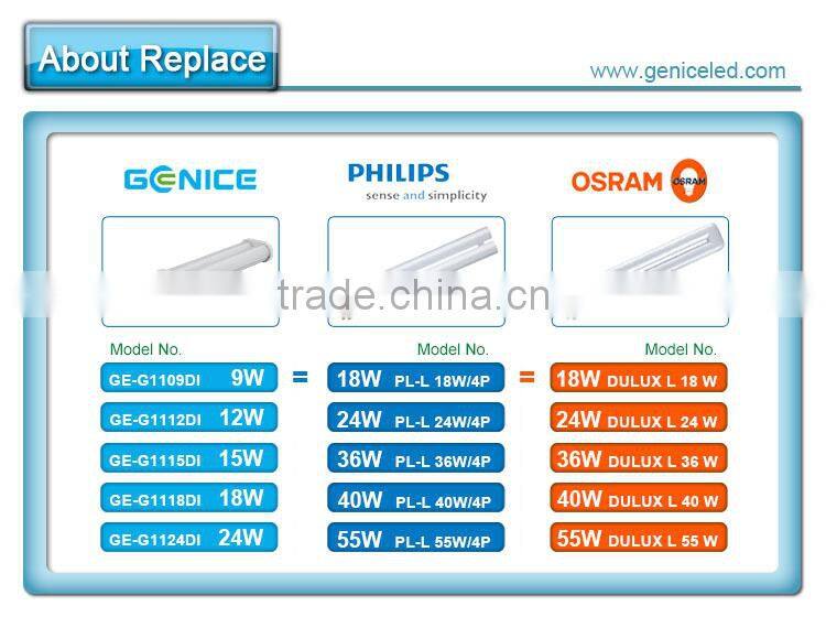 15w 2g11 Base 4pins Plug-in Pl Led Tube