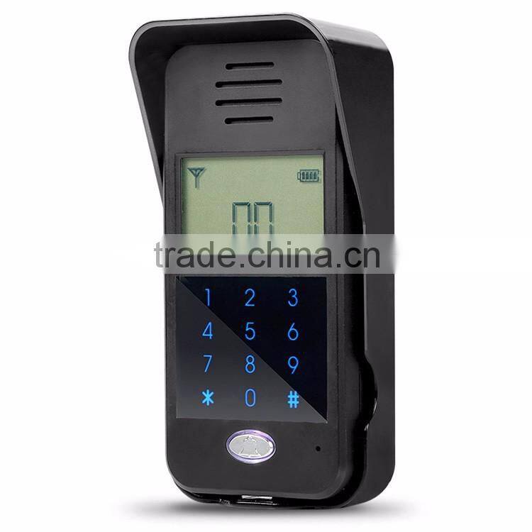 2.4G LCD Screen Display Battery Operated Audio Intercom Doorbell with Rain Cover