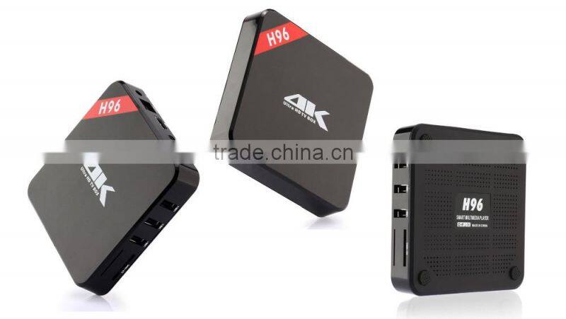 2016 factory hotsale Android TV Box IPTV Amlogic S905 Quad Core Android5.1 DDR3 1G 8G H96