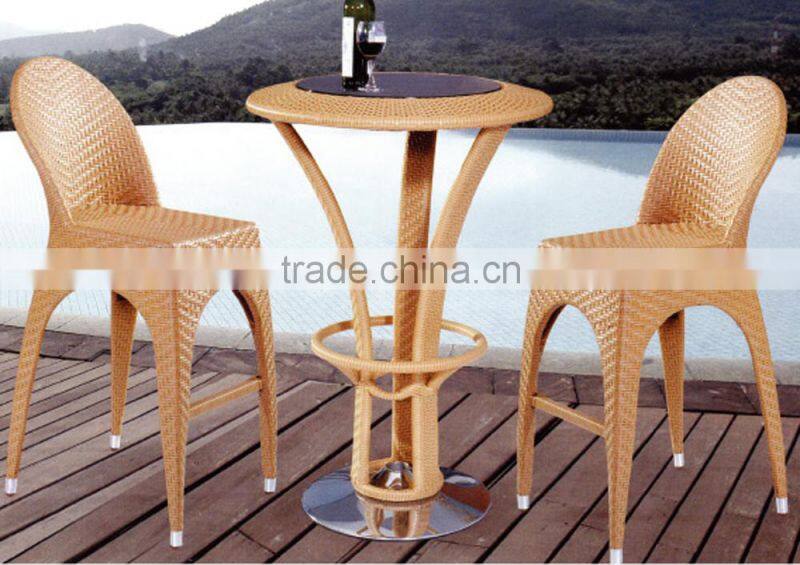 wicker bar table and chair set