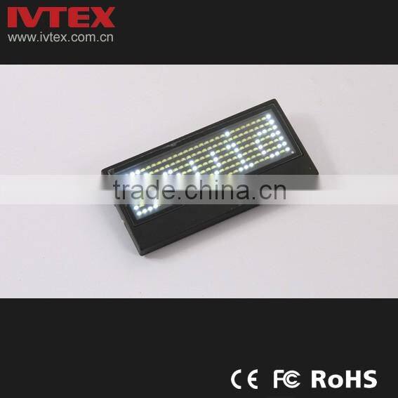 Digital Blue Rechargeable Battery Backup Mini LED Display / LED name badge / Digital badge