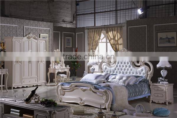 new product bedroom set/ home furniture/ king size bed/ carved wood and MDF bedroom set L105A