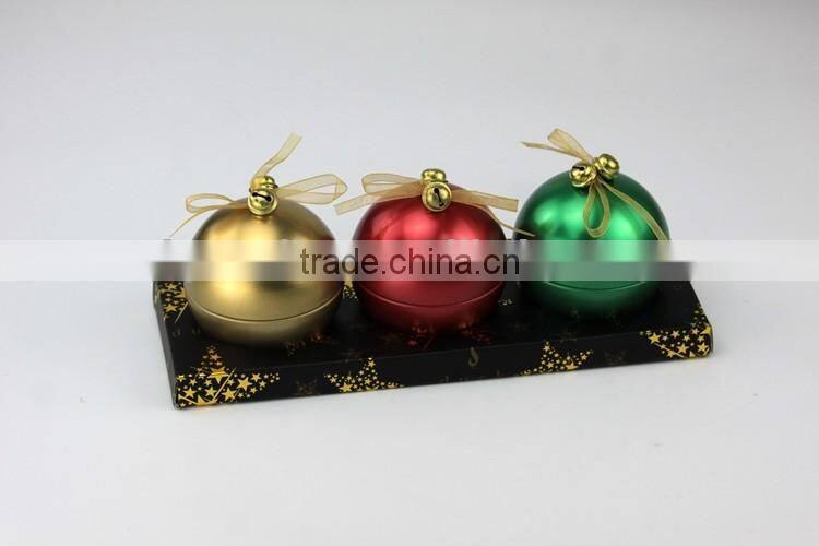 Round soy scented tin candle with English style