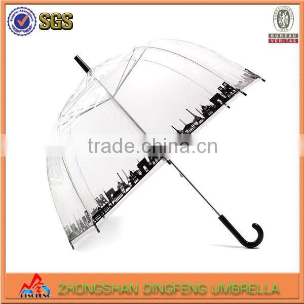 Adult Size Silk Screen Printing Clear POE Transparent Umbrella