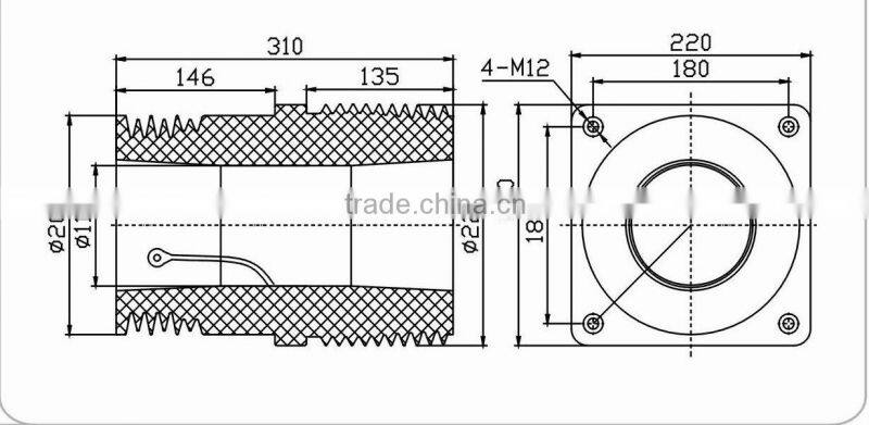 24kV Indoor Epoxy Resin Insulator Bushing